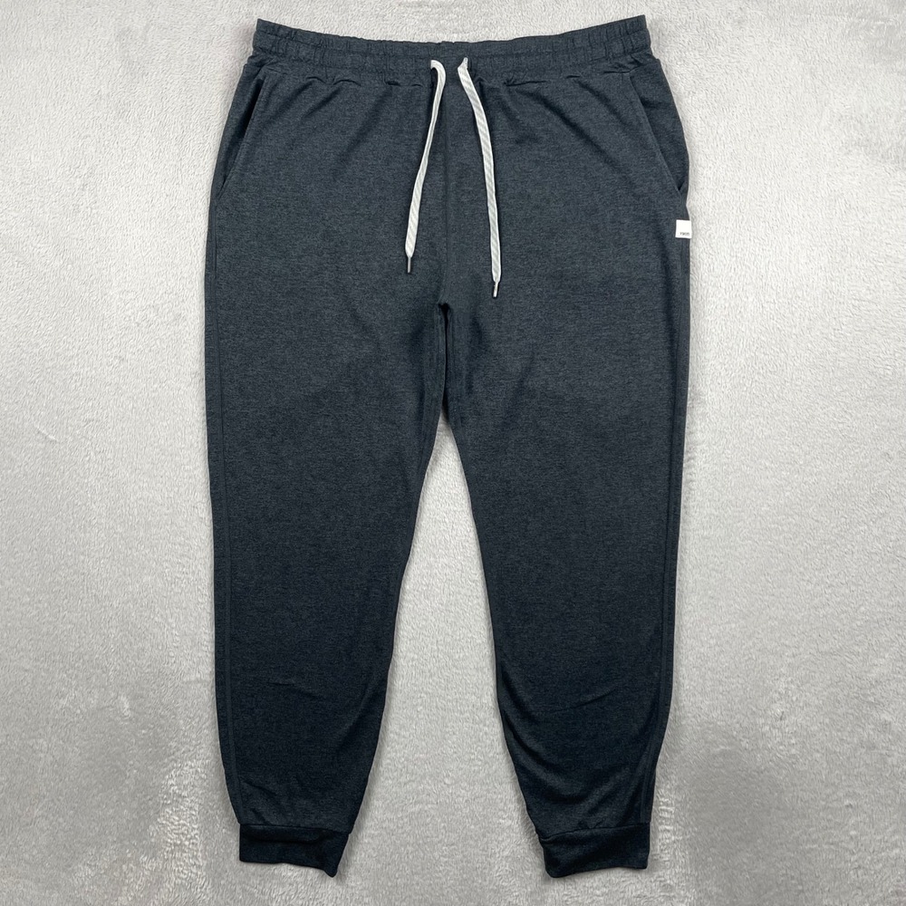 Vuori Performance Jogger Women Large Charcoal Gray Heathered Drawstring Pockets